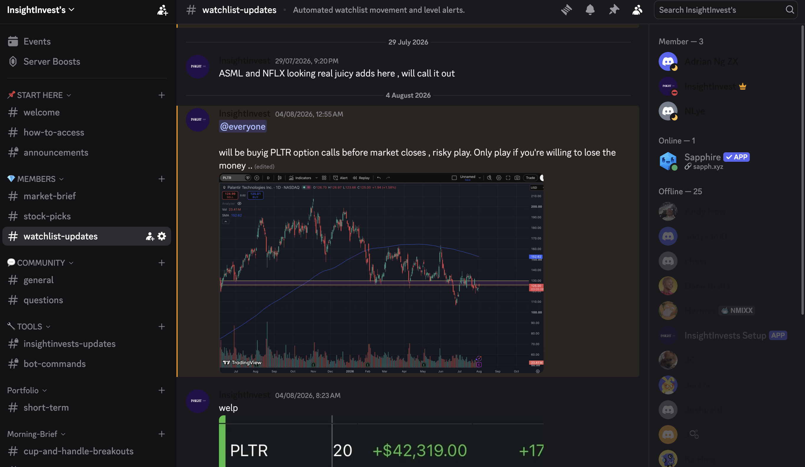 Insight Invest Discord — #watchlist-updates channel